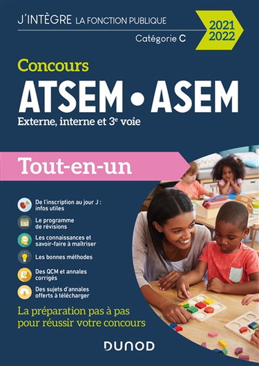 Couverture de Concours ATSEM-ASEM, externe, interne et 3e voie : tout-en-un : catégorie C, 2021-2022 par Corinne Pelletier