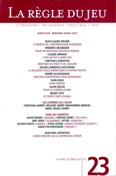 Règle du jeu (La), n° 23. L'islam des lumières