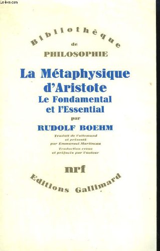 Couverture de La metaphysique d'aristote. le fondamental et l'essential.