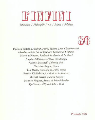 Infini (L'), n° 86
