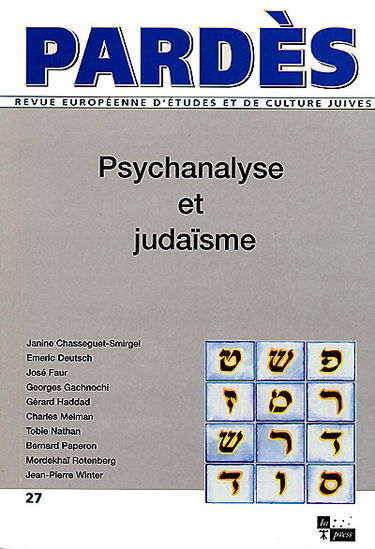 Pardès, n° 27. Psychanalyse et judaïsme