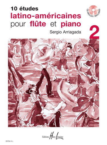 Couverture de Etudes latino americaines (10) vol.2 + cd --- flute et piano