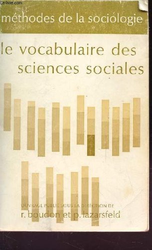 Couverture de Methodes de la sociologie - le vocabulaire des sciences sociales n°1