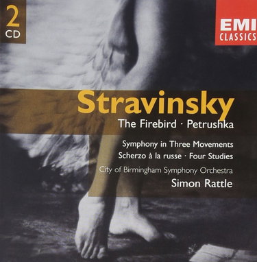 Couverture de Stravinski - L'Oiseau de feu (version 1910) / Petrouchka (v.1947) / Symphonie en 3 mvts, Scherzo à la russe...(2CD)