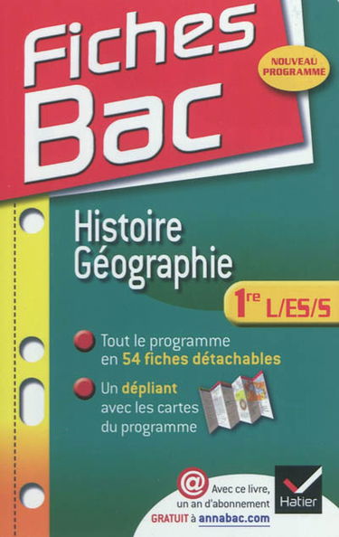 Histoire géographie 1re L, ES, S : nouveau programme
