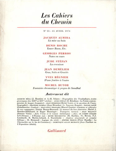 Couverture de Cahiers du chemin (Les), n° 21 par Collectifs