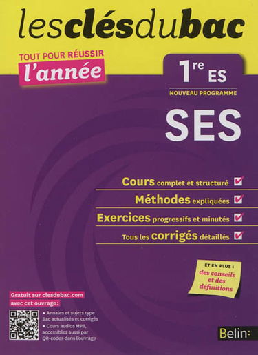SES 1re ES : nouveau programme