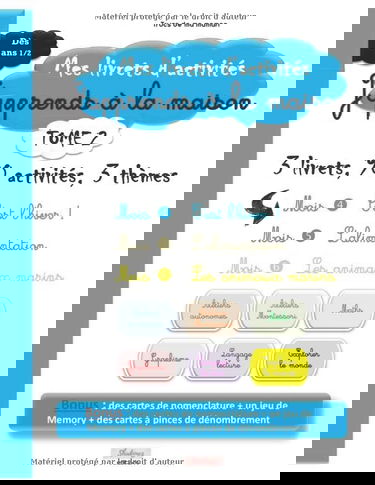 Livret d'activités "J'apprends à la maison", TOME 2, dès 2 ans 1/2