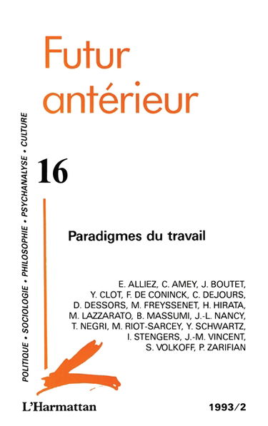 Futur antérieur, n° 16. Paradigmes du travail