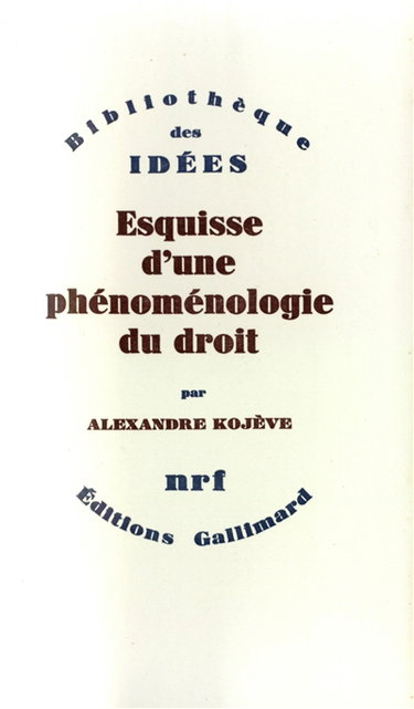 Couverture de Esquisse d'une phénoménologie du droit