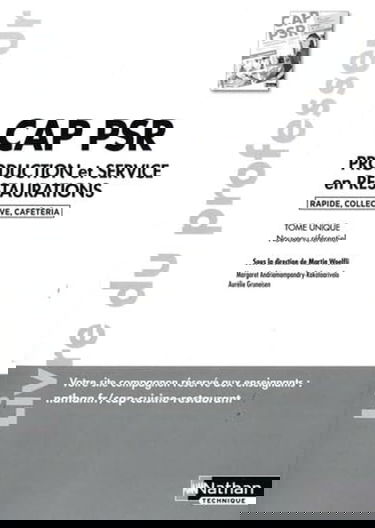 CAP Production et service en restaurations (rapide, collective, cafétéria) - Professeur - 2023