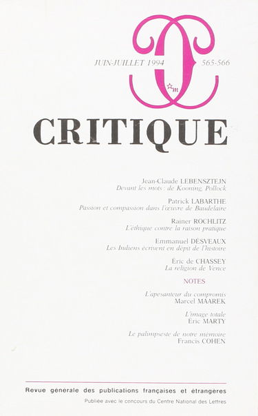 Revue Critique, numéros 565-566