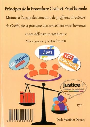 Principes de la procédure civile et prud'homale: Manuel à l'usage des concours de greffiers, des directeurs de greffe, de la pratique des conseillers prud'hommes et des défenseurs syndicaux