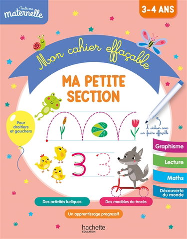 Couverture de Ma petite section : mon cahier effaçable : 3-4 ans