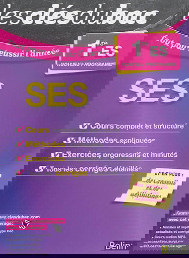 SES : 1re ES : nouveau programme