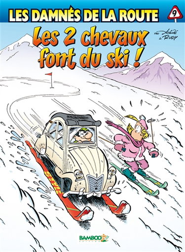 Couverture de Les damnés de la route. Vol. 9. Les 2 chevaux font du ski ! par Achdé