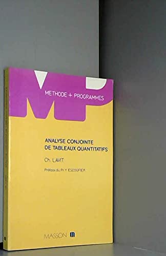 Couverture de Analyse conjointe de tableaux quantitatifs