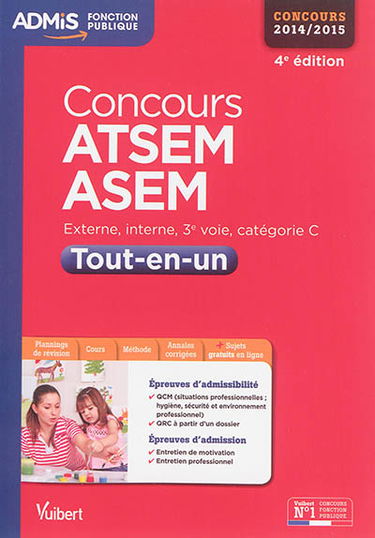 Concours ATSEM, ASEM 2014-2015 : externe, interne, 3e voie, catégorie C : tout-en-un