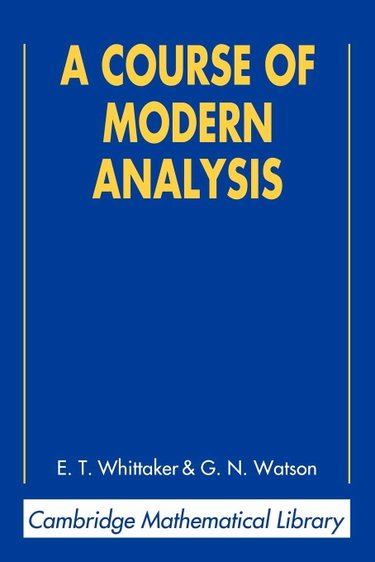Couverture de A Course of Modern Analysis