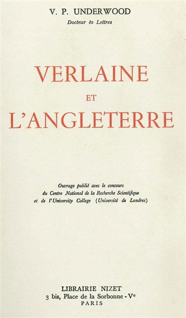 Verlaine et l'Angleterre