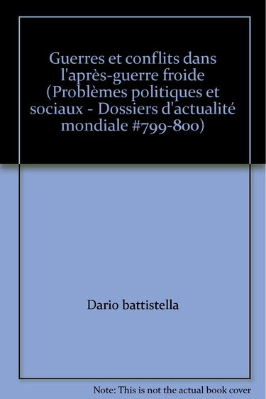 Guerre et Conflits Dans l'Après Guerre Froide