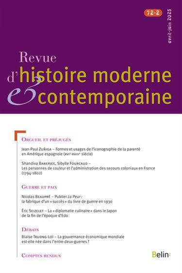 Couverture de Revue d'histoire moderne et contemporaine, n° 72-2 par Collectif