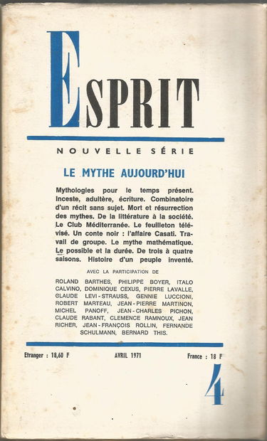Esprit : le mythe aujourd'hui
