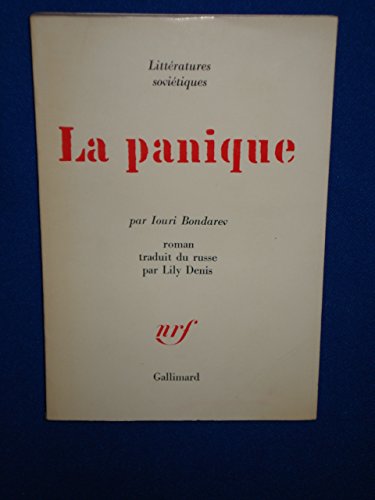Couverture de LA PANIQUE [SP]