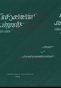 Code général des impôts : annexes