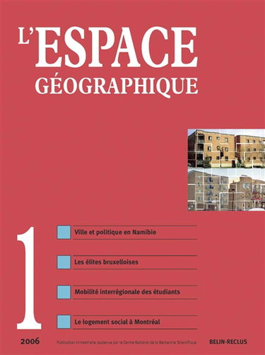 Espace géographique, n° 1 (2006)