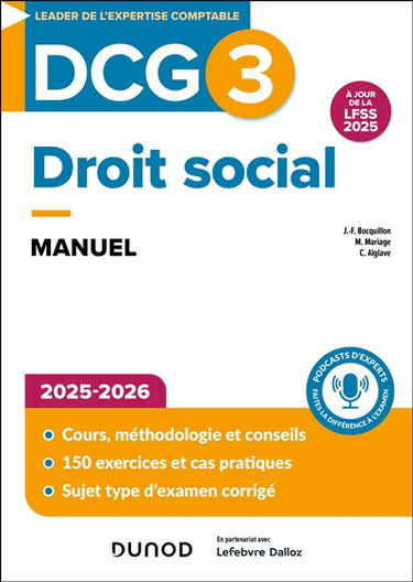 DCG 3, droit social : manuel : 2025-2026