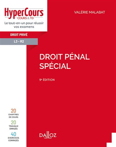 Couverture de Droit pénal spécial