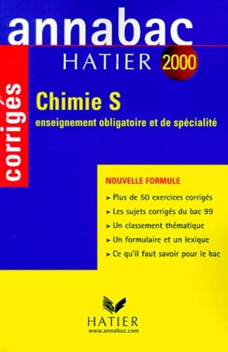 Annabac corrigés 2000 : Chimie S, Enseignement obligatoire et de spécialité