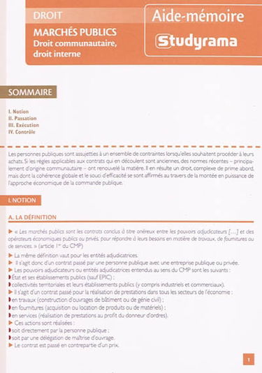 Marchés publics : droit communautaire, droit interne : à jour au 1er août 2007