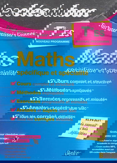 Maths terminale ES, spécifique et spécialité : nouveau programme