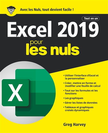 Couverture de Excel 2019 pour les nuls : tout en un