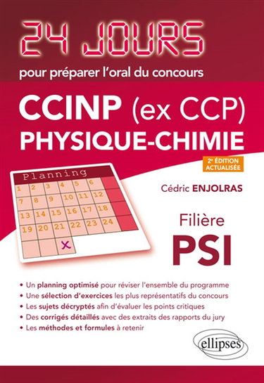 Couverture de CCINP (ex CCP) : physique chimie : filière PSI