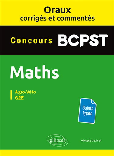 Couverture de Maths concours BCPST : agro-véto, G2E : sujets types