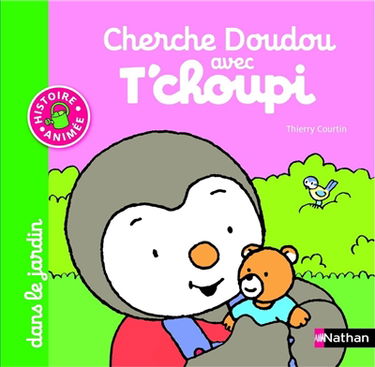 Cherche Doudou avec T'choupi. Dans le jardin