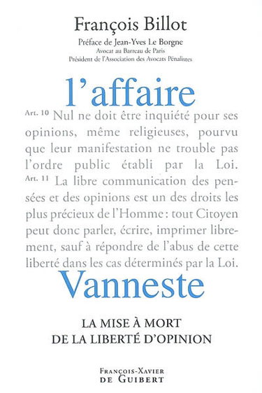 L'affaire Vanneste : la mise à mort de la liberté d'opinion