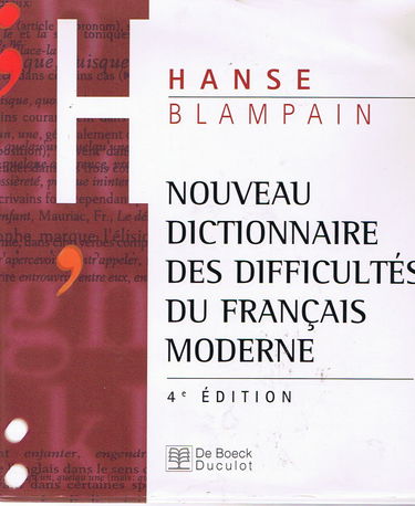 Nouveau Dictionnaire Des Difficultes Du Francais Moderne. Avec Cd-Rom
