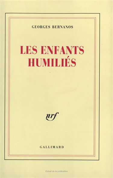 Les enfants humiliés : journal 1939-1940