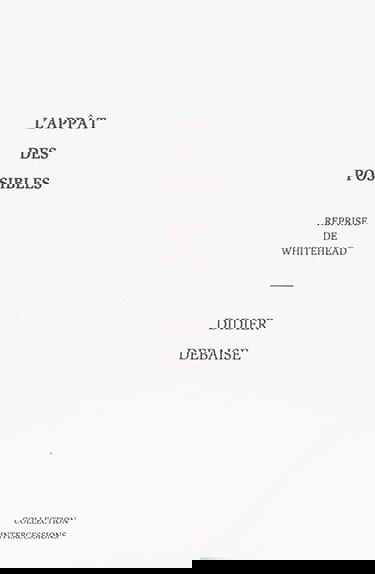 L'appât des possibles : reprise de Whitehead