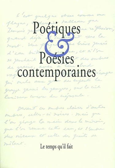 Poétiques et poésies contemporaines