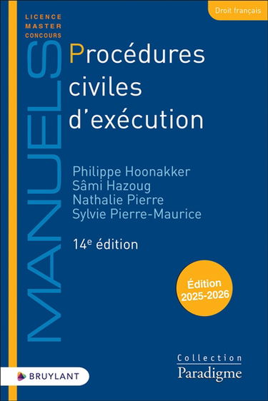 Procédures civiles d'exécution : édition 2025-2026