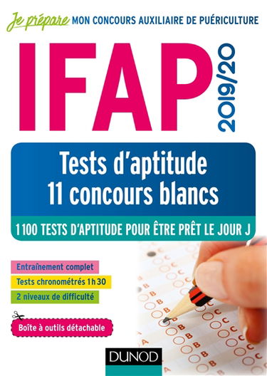 IFAP 2019-20 : tests d'aptitude, 11 concours blancs : 1.100 tests d'aptitude  pour être prêt le jour J