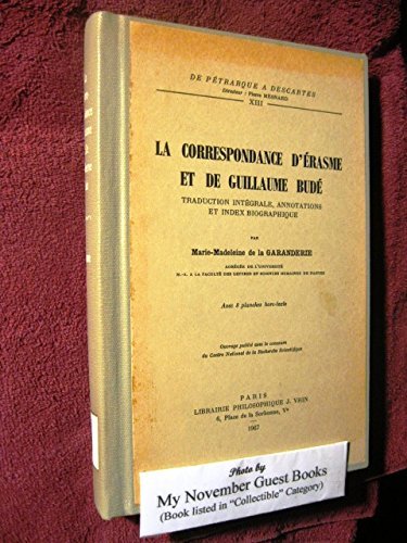 Couverture de La correspondance d'érasme et de Guillaume Budé