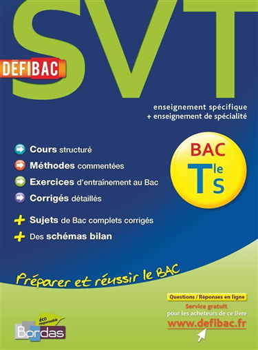 SVT terminale S : enseignement spécifique + enseignement de spécialité