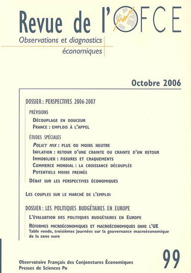 Revue de l'OFCE, n° 99