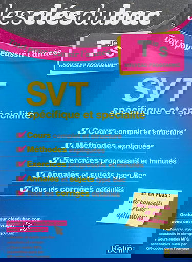 SVT terminale S, spécifique et spécialité : nouveau programme